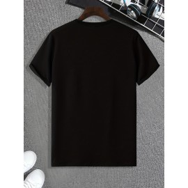 Men's Trendy Pattern Print Graphic Design Crew Neck T-shirt - Casual and Comfy Summer Tee for Daily Wear and Vacation Resorts