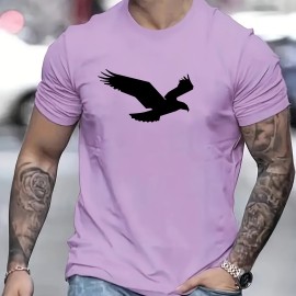 Eagle Pattern Men's Casual Street Style Tee Shirt for Summer and Fall