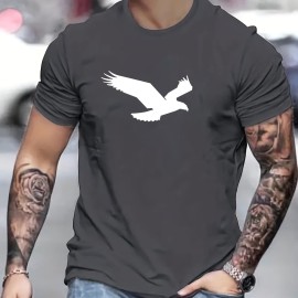 Eagle Pattern Men's Casual Street Style Tee Shirt for Summer and Fall