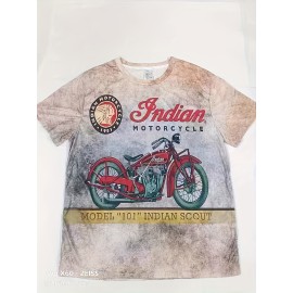 Retro Style Motorcycle Print Men's Graphic T-shirt - Casual and Comfy Summer Tee