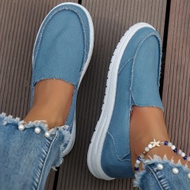 Comfortable Women's Canvas Slip-On Sneakers for Casual Walking and Everyday Wear