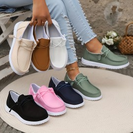 Women's Solid Color Casual Sneakers, Slip On Soft Sole Platform Low-top Shoes, Lightweight Non-slip Daily Shoes