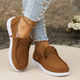 Women's Solid Color Casual Sneakers, Slip On Soft Sole Platform Low-top Shoes, Lightweight Non-slip Daily Shoes