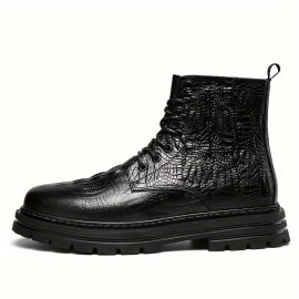 Men's Fashion Casual Boots, Breathable Anti-skid Side-zippered Ankle Boots With Buckle For Outdoor, Spring And Autumn