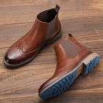 Men's Versatile Ankle Chelsea Boots: Comfortable, Durable Lace-Up, Non-Slip Sole for All Seasons