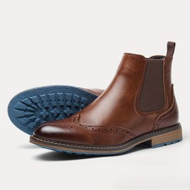 Men's Versatile Ankle Chelsea Boots: Comfortable, Durable Lace-Up, Non-Slip Sole for All Seasons