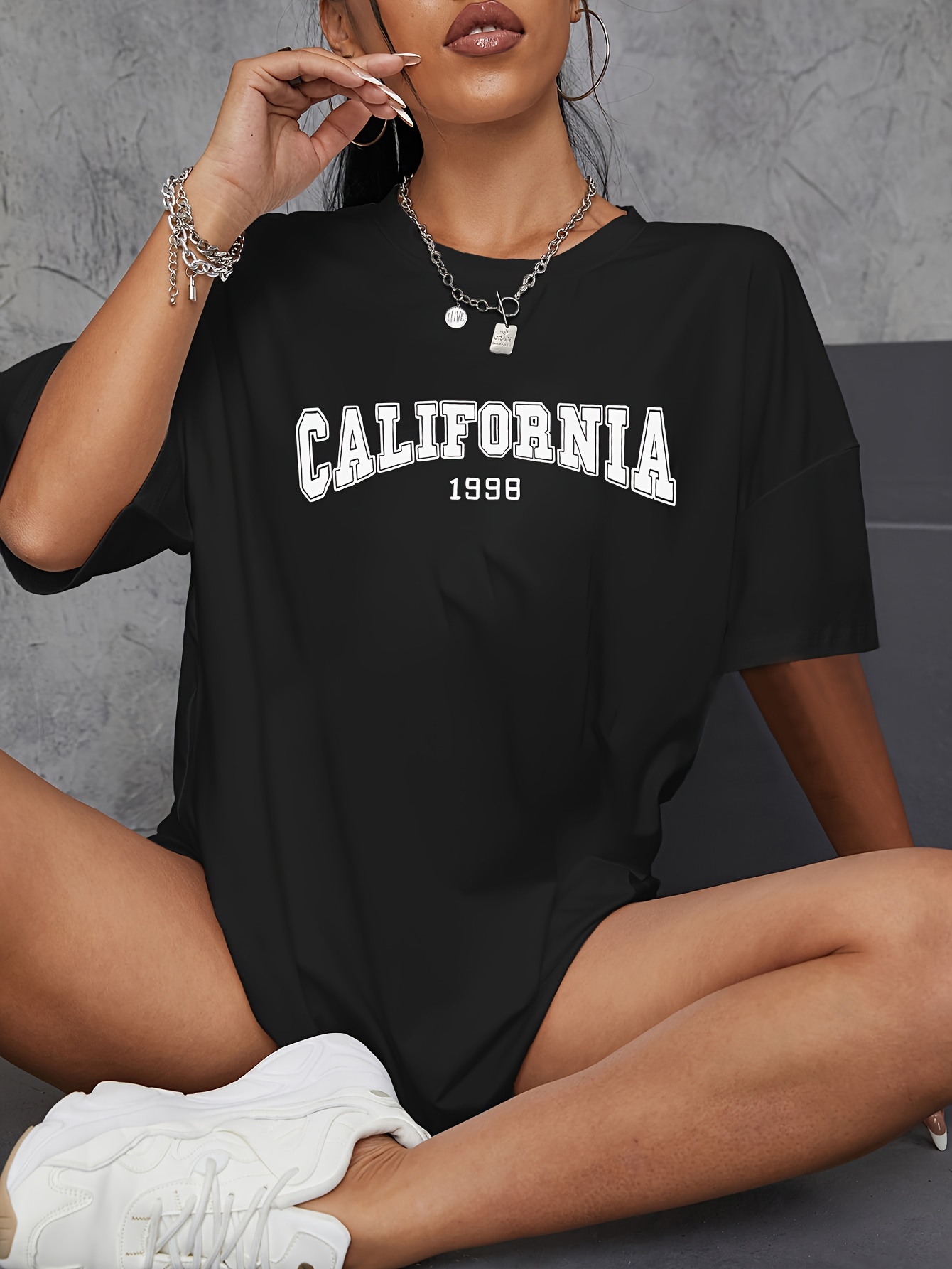 california 1998 print t shirt crew neck short sleeve t shirt casual sport tops womens clothing details 0