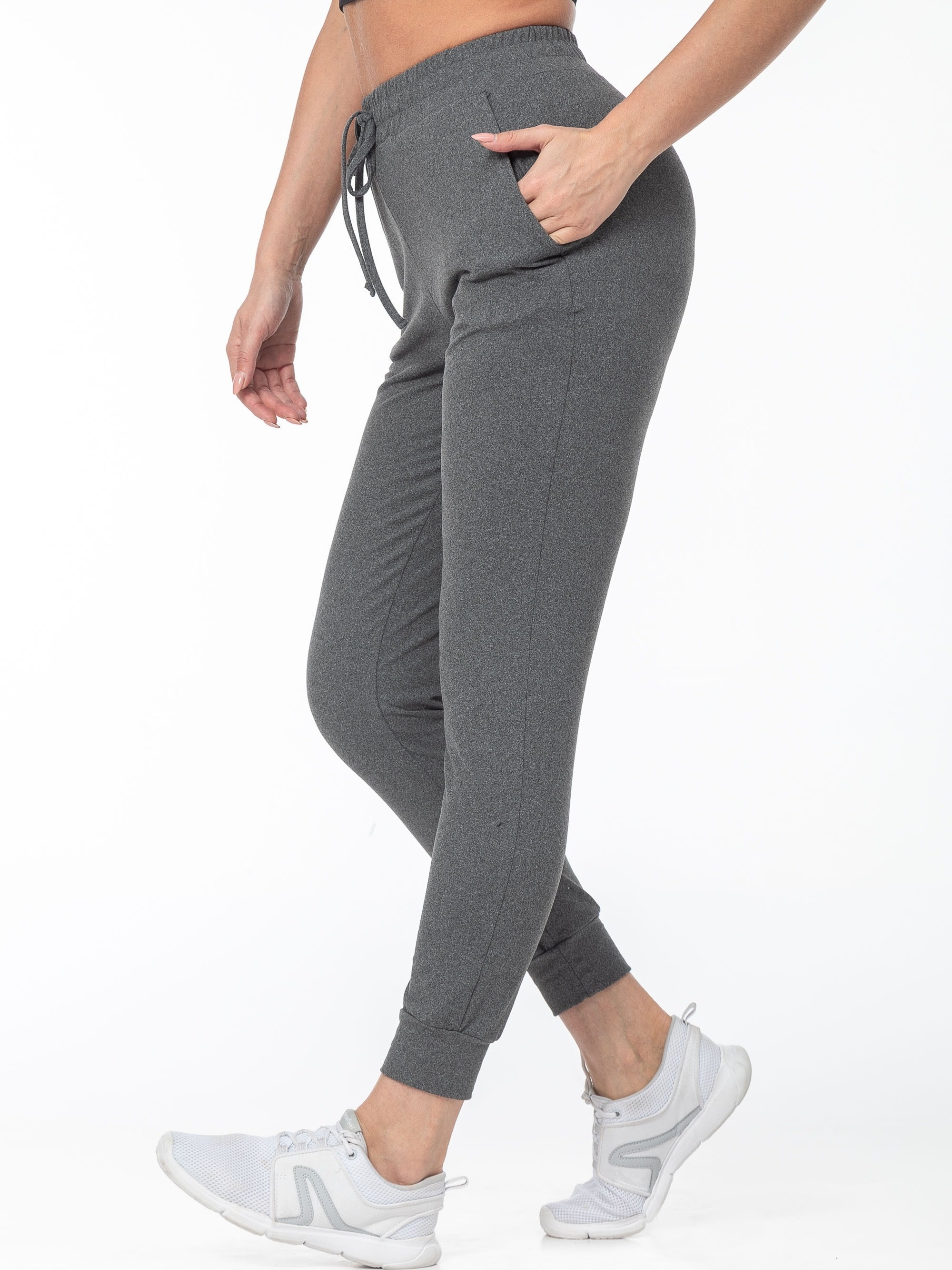 solid color casual pants high stretch running jogging pants with pocket womens activewear details 8