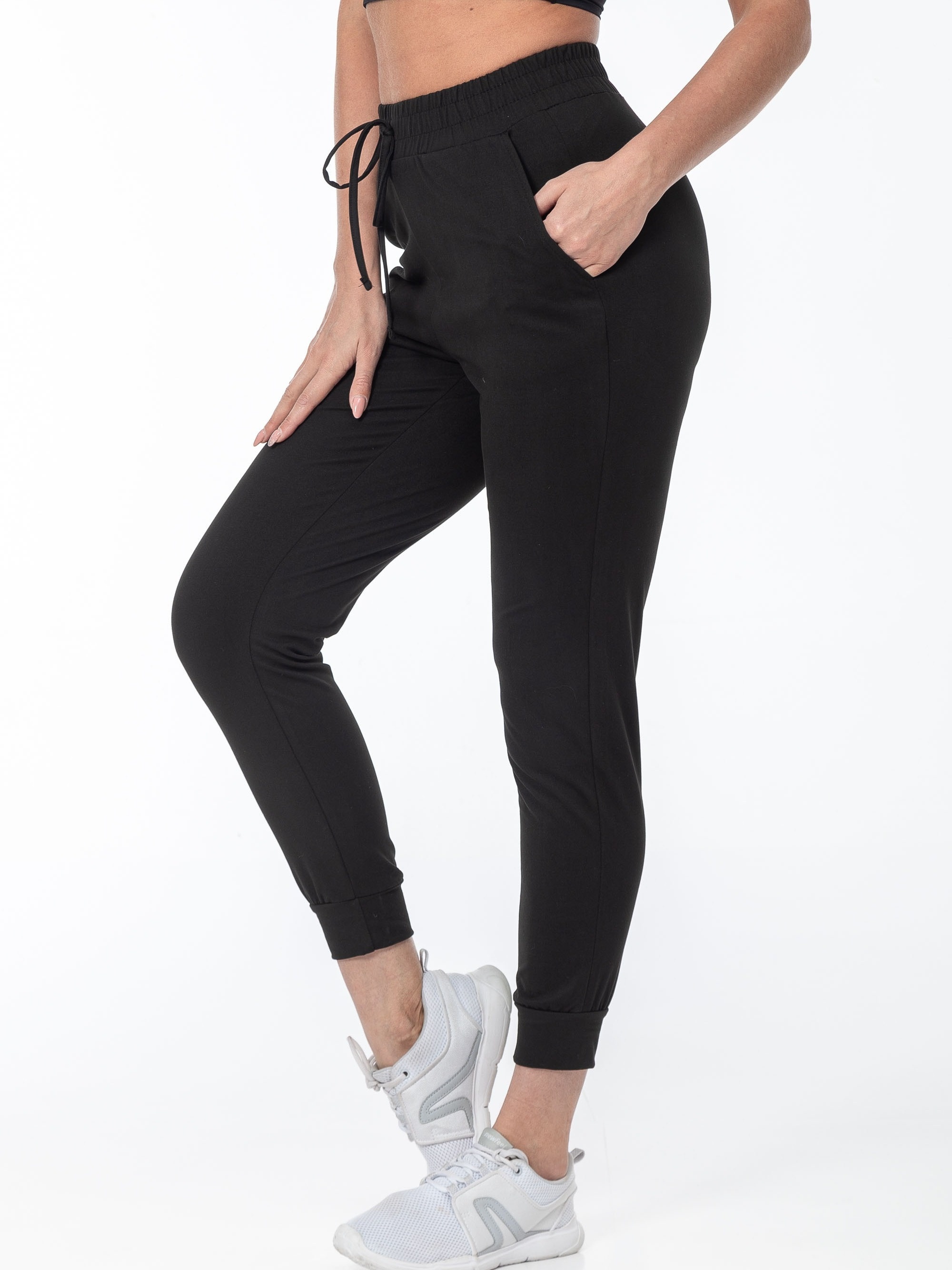 solid color casual pants high stretch running jogging pants with pocket womens activewear details 10