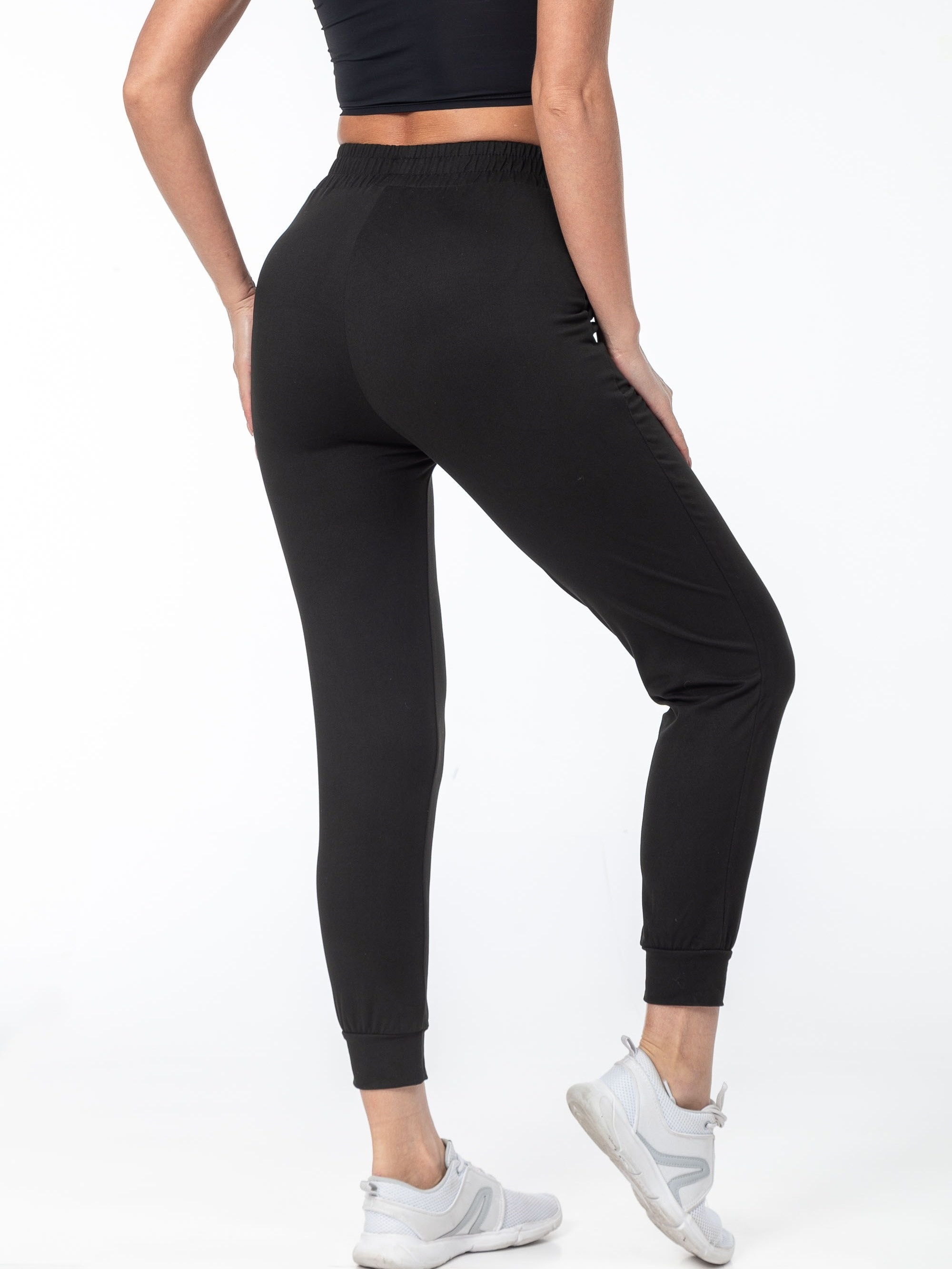 solid color casual pants high stretch running jogging pants with pocket womens activewear details 12