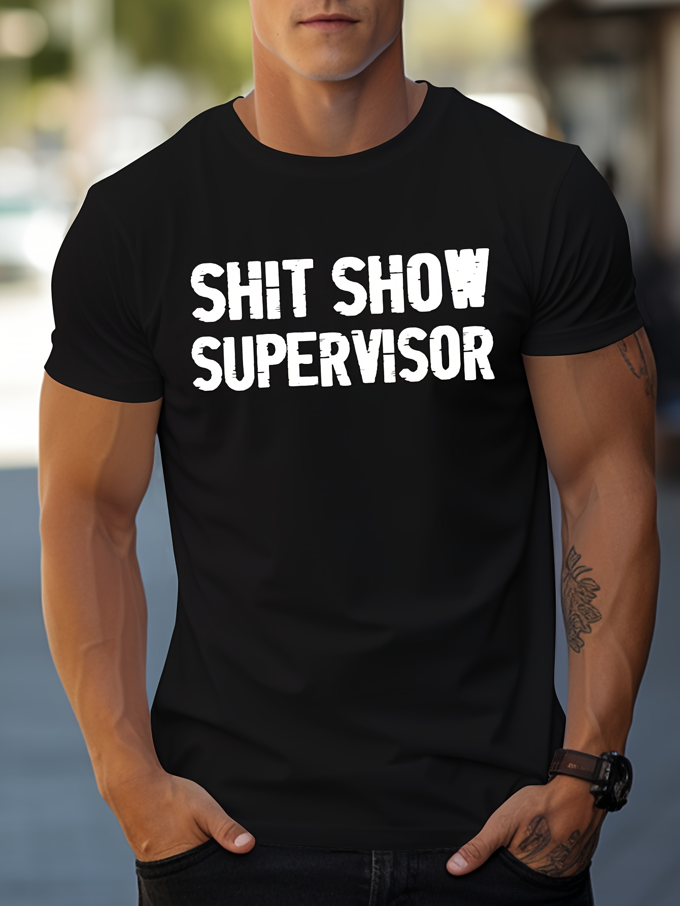 funny show supervisor print t shirt tees for men casual short sleeve t shirt for summer spring fall tops as gifts details 5