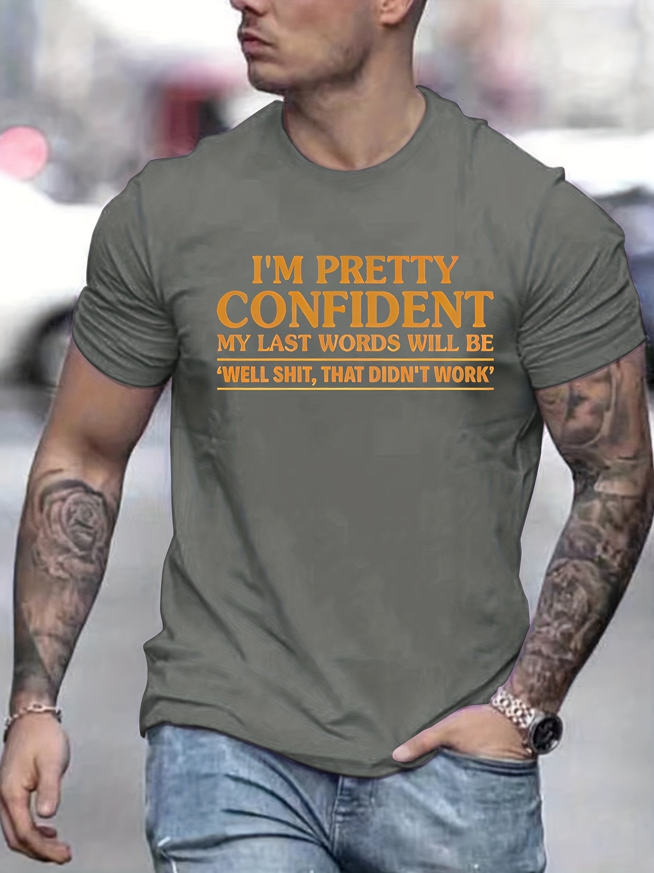 powerful slogan print mens graphic design crew neck t shirt casual comfy tees t shirts for summer mens clothing tops details 10