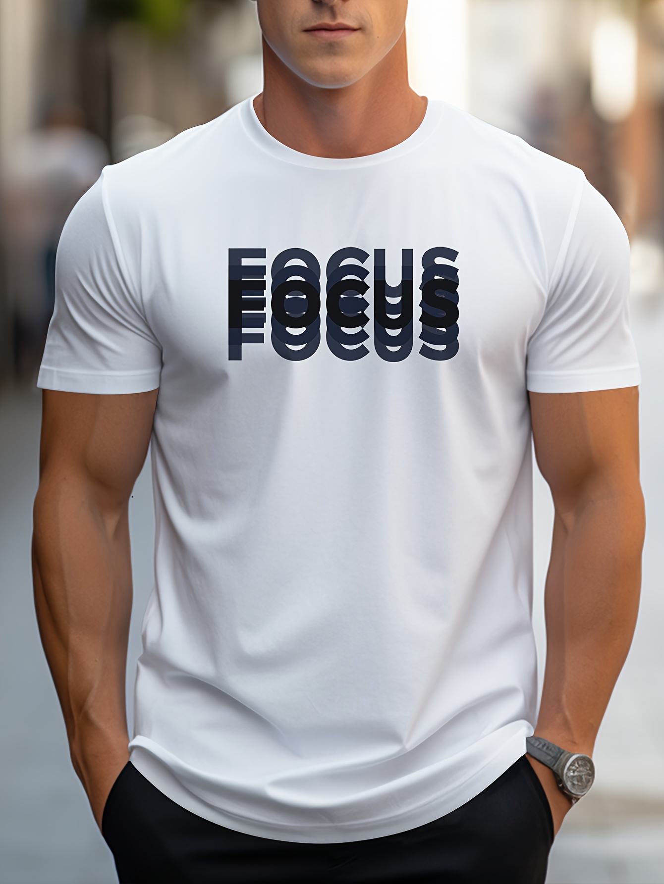 focus print mens round neck print tee short sleeve comfy t shirt loose casual top for spring summer holiday mens clothing as gifts details 5